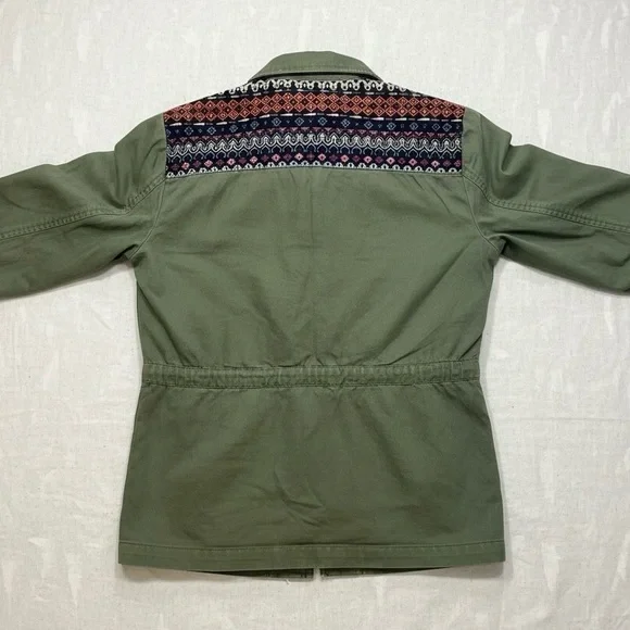 Modcloth Olive/ Army Green Utility Jacket with Patterned Accents Tag Size Medium - Picture 3 of 15